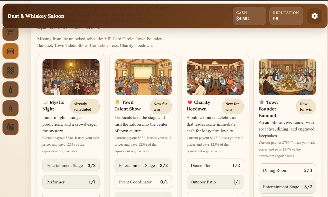 Dust & Whiskey Saloon - Entertainment anbieten