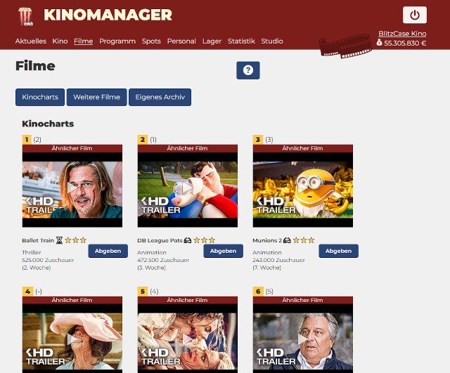 Kinomanager Filme holen